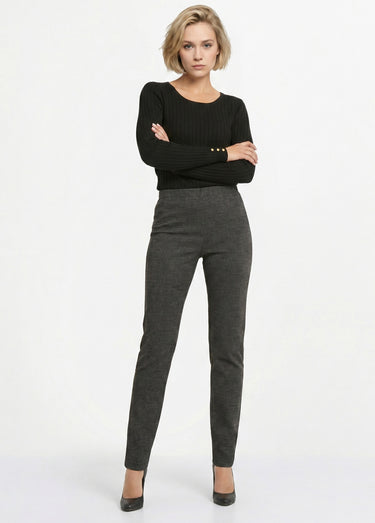 Legging taille élastiquée jersey extensible Carreaux Gris