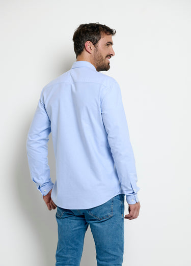 Chemise classique en oxford col boutonné Bleu