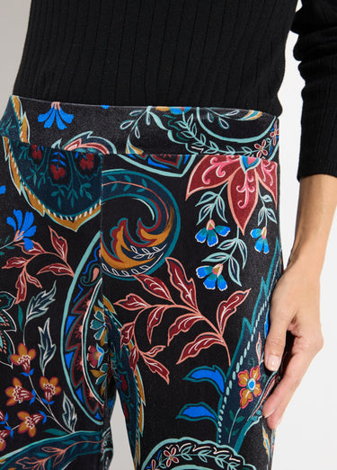 Pantalon en velours, imprimé cachemire Noir Imprime