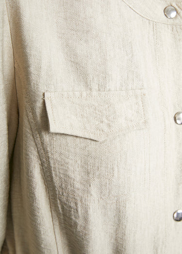 Veste saharienne sans col manches longues Sable