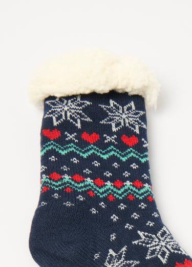 Chaussettes chaudes intérieur polaire Bleu
