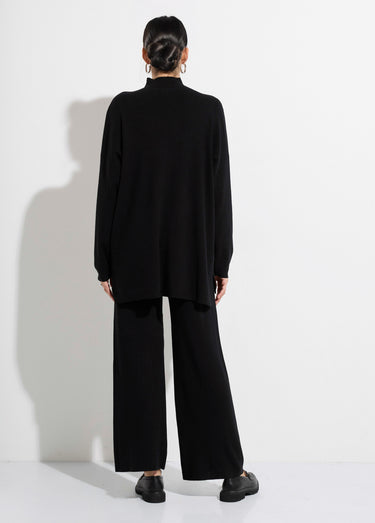Ensemble en maille tunique + pantalon Noir