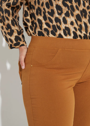 Pantalon extensible taille élastiquée Camel