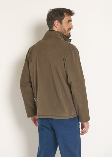 Veste zippée polaire col montant Marron