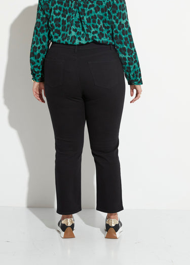 Jean mom en denim, spécial GRANDE TAILLE Noir