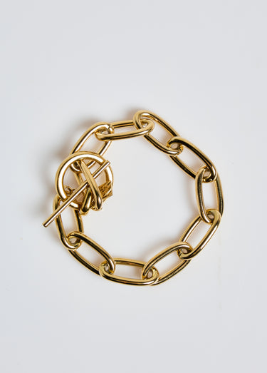 Bracelet maillons ovales en acier inox Dore