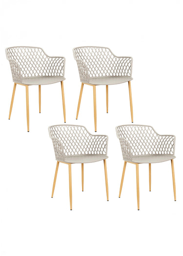 Fauteuils outdoor dossier ajouré losange Taupe