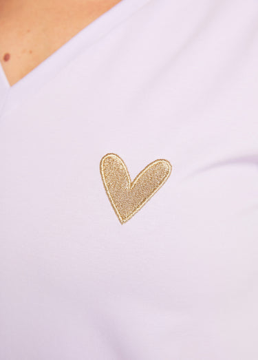 T-shirt extensible broderie poitrine Parme
