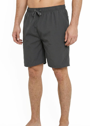 Short de bain taille élastiquée et liens Gris Fonce
