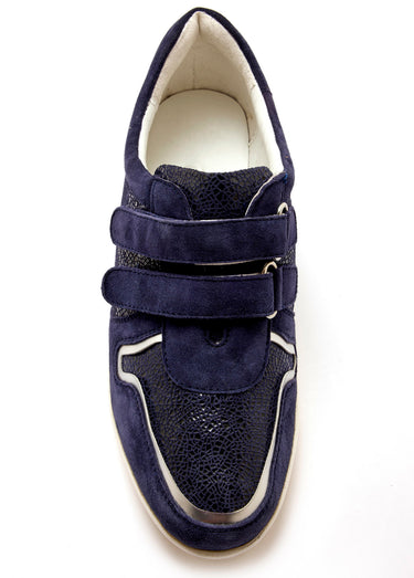 Derbies scratchés cuir largeur confort Marine