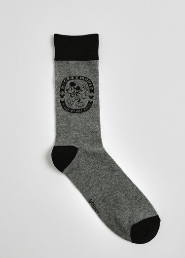 Chaussettes coton, licence Mickey Mouse Gris Fonce