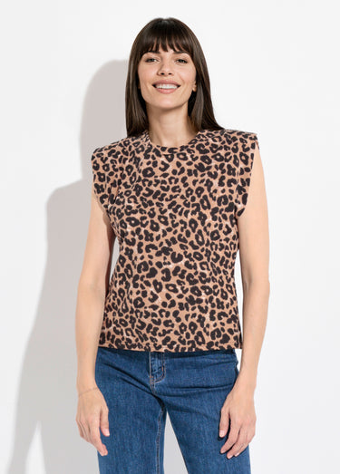 T-shirt reliefé léopard manches kimono Leopard