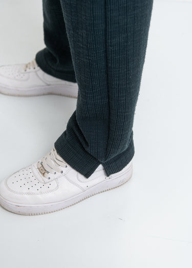 Pantalon en maille lien à la taille Bleu
