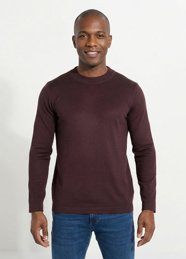 Pull en fine maille avec col montant Marron