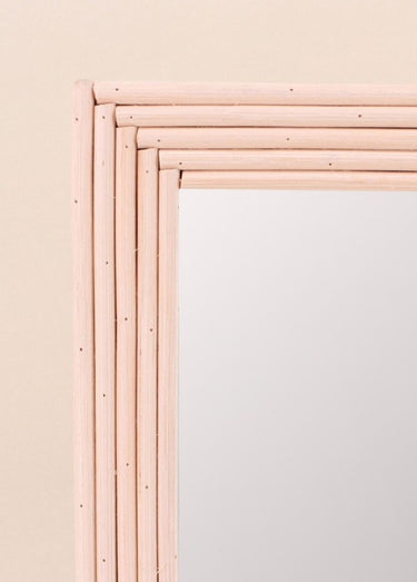 Grand miroir rectangulaire en rotin Naturel