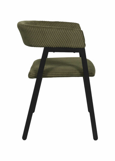 Fauteuils minimalistes velours cotelé 1T Vert/Noir
