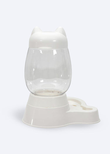 Distributeur XXL eau et croquettes Blanc Transparent