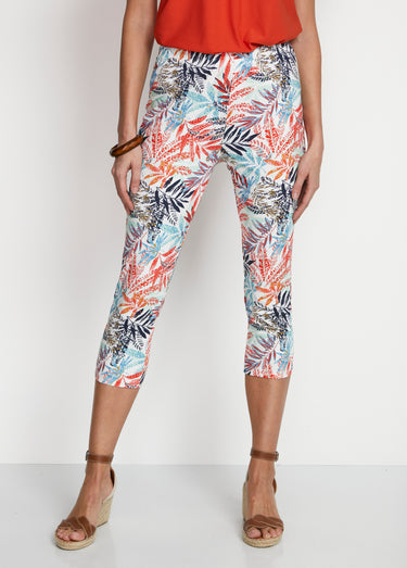 Legging court coton uni ou imprimé Multicolore