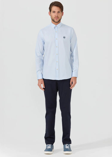 Chemise chic avec col américain Bleu Tendre