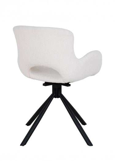 Chaises maille bouclette, pied pivotant Blanc Casse
