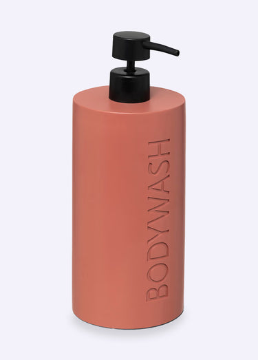 Distributeur pompe savon 1L avec texte Gel douche orange