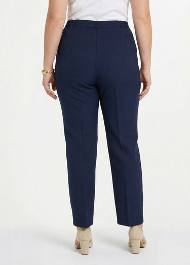 Pantalon droit uni taille semi élastiquée Marine