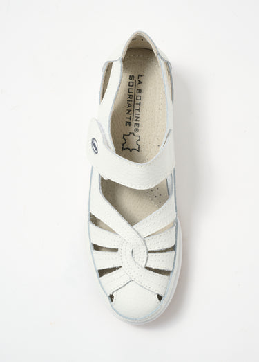 Sandales confortables en cuir ajouré Blanc