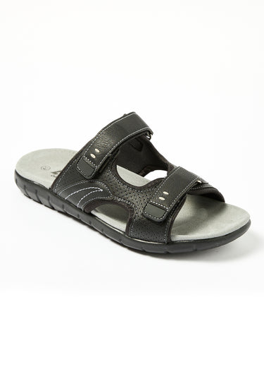 Mules confortables scratchs avec 2 brides Noir
