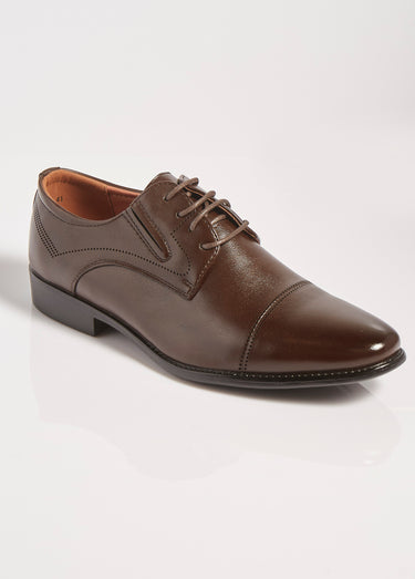 Derbys chic à bout droit, intérieur cuir Marron