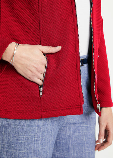 Veste cintrée sans col Rouge