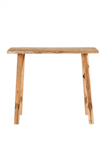 Console teck massif, style rustique chic Naturel