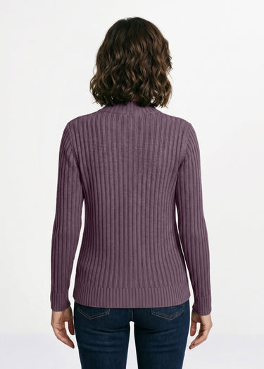 Pull chaud style irlandais col montant Violine