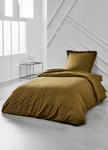 Drap plat coton uni Bronze