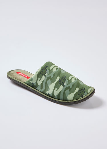 Chaussons mules motif camouflage Imprime Vert
