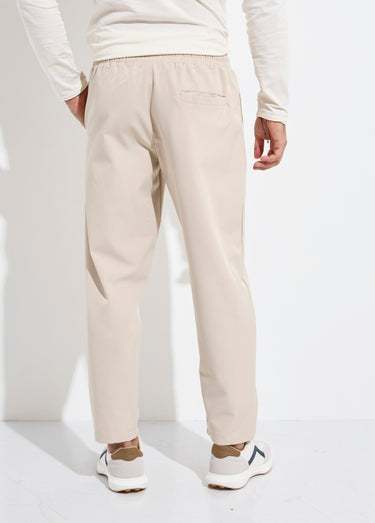 Pantalon sportswear en maille, élastiqué Beige