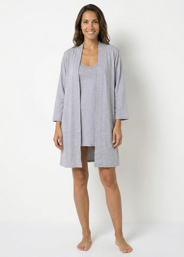 Ensemble Nuisette + peignoir Gris