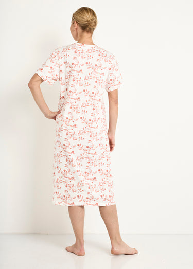 Chemise de nuit confort mi longue imprimée Terracotta