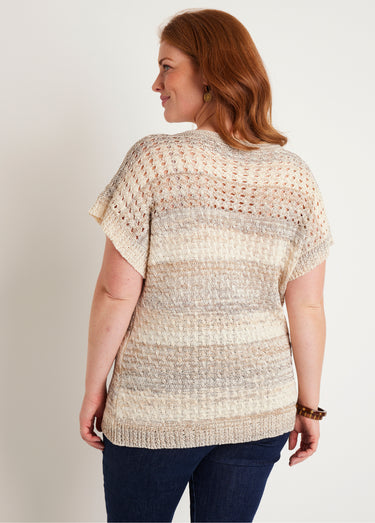 Pull ajouré col rond Naturel