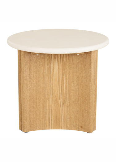 Table d'appoint frêne plateau ciment MOTRIL Blanc/Naturel