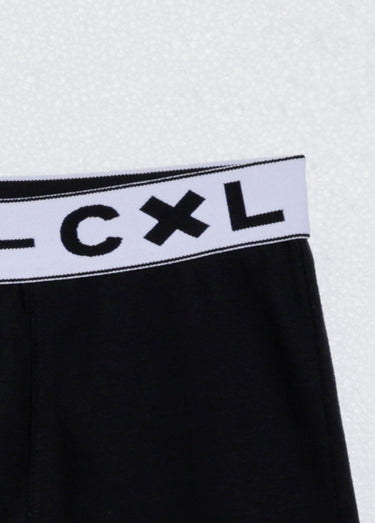 Boxers unis foncés, ceinture élastiquée Noir