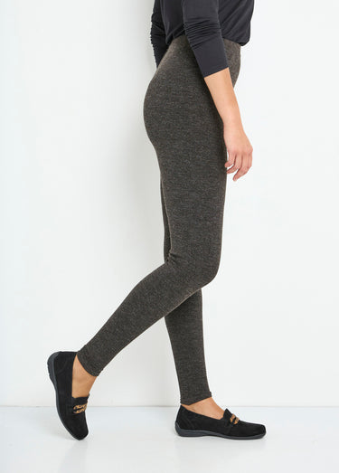 Legging long ceinture élastiqué maille chaude Gris Chine