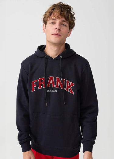 Sweat shirt à capuche, logo bouclette Bleu Marine