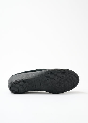 Mocassins élastiqués cuir grande largeur Noir