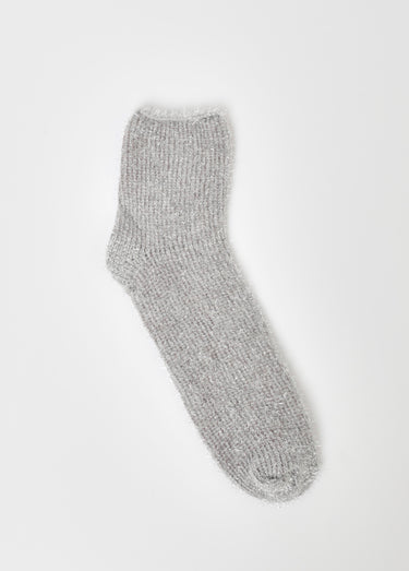 Paire de Chaussettes en maille chenille Gris Clair
