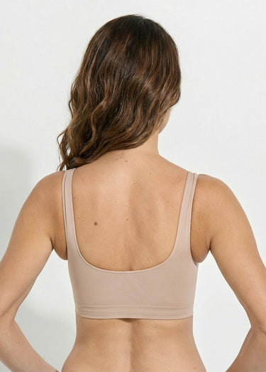 Brassière extensible sans coutures devant Beige
