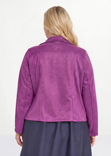 Veste de motard zippée en suédine Violet
