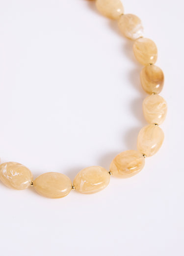 Collier avec perles de résine Beige