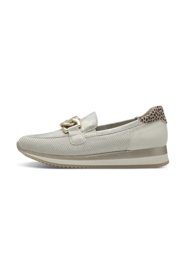 Mocassins compensés multimatières Beige Dore