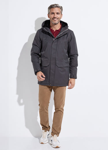 Parka à capuche intérieur fourrure Noir
