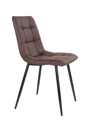 Chaises assise matelassée microfibre 2M Marron